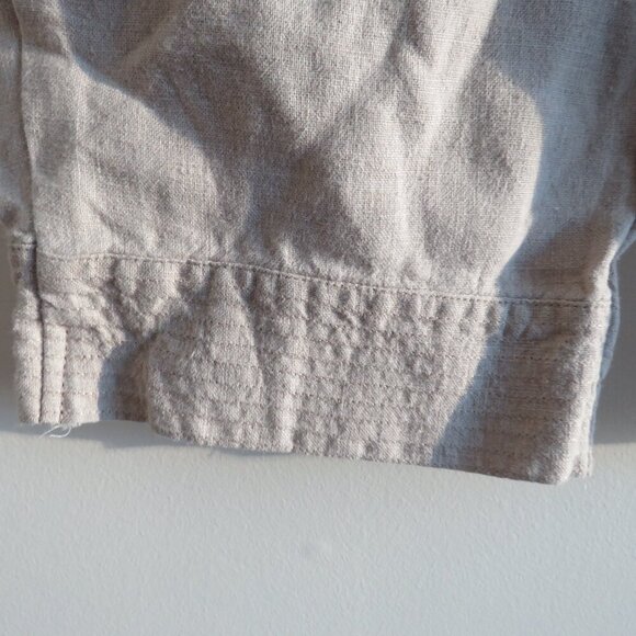 J. JILL PURE JILL 100% Linen Trapunto Stitched Cropped Pants in Cream Lagenlook - Picture 5 of 13